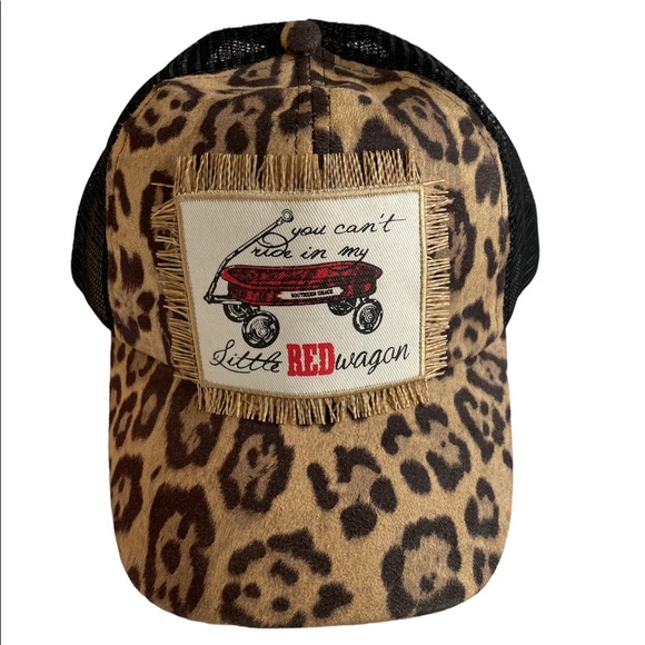Accessories - You Can’t Ride In My Little Red Wagon Adult Adjustable SnapBack Cap BlackCheetah